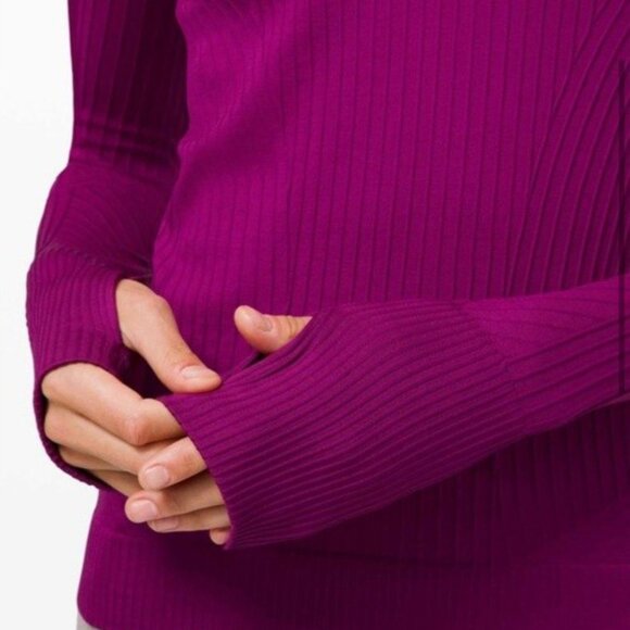 lululemon Rest Less Pullover in Aerial Current Deep Fuschia  / Purple Size 6 - Picture 3 of 11